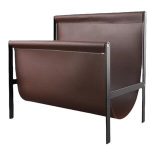 欧式轻奢金属皮革杂志架置物架装饰摆件书房卧室样板间家居装饰品