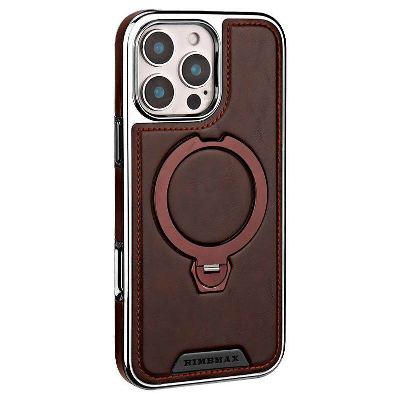 360旋转磁吸支架适用18pro苹果17/16pro手机壳真皮软边全包防摔iphone15promax保护套皮套14/1
