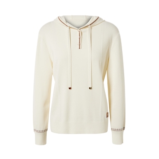 【绵羊毛x桑蚕丝】ELSEWHERE珂思商场同款连帽羊毛衫女秋毛衣