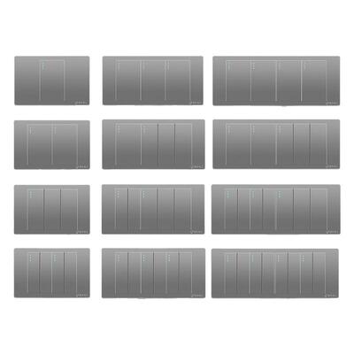 国际电工118型双控开关面板插座家用灰色多控1开单二三四五六开灯