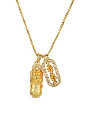 莫桑石貔貅金刚杵吊坠项链