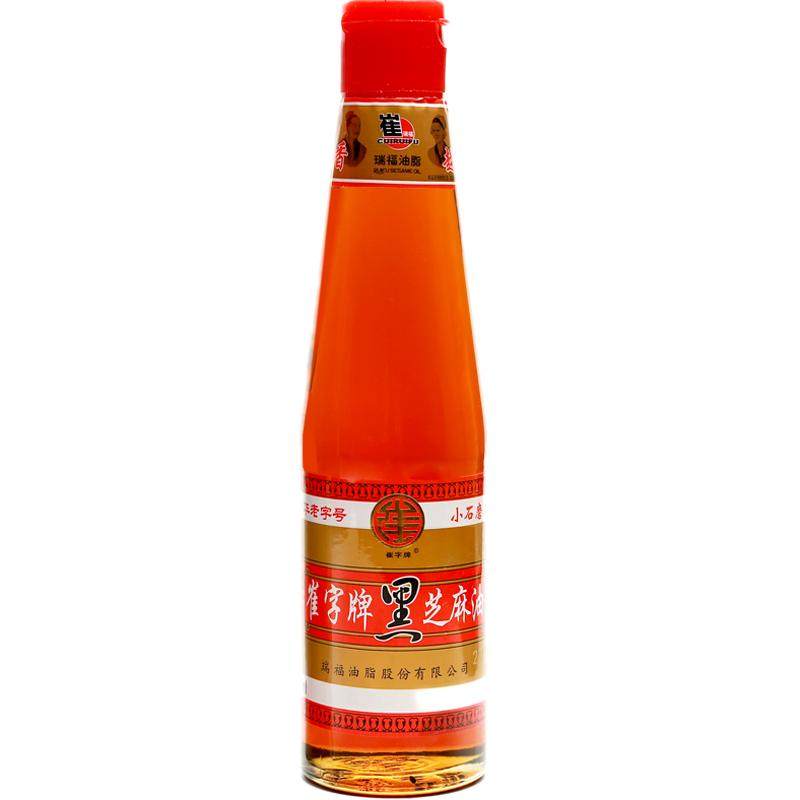 中华老字号崔字牌纯黑芝麻小磨香油火锅油碟蘸料凉拌菜香油448ml