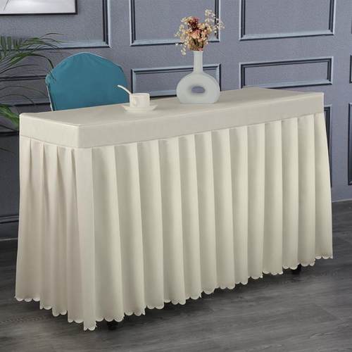 高端办公室会议桌布桌套罩酒店活动展会长条桌桌裙长方形台裙台布