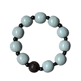 君宝汝瓷手串佛珠念珠女款手链男款文玩可养开片茶宠茶玩茶道配零