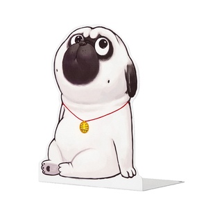 齐心吾皇万睡IP联名巴扎嘿书立金属分类书夹阅读书挡学生图书馆书靠创意铁艺挡书板收纳防倒立夹隔书板两片装