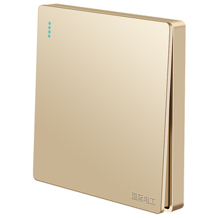 国际电工开关插座面板86型暗装墙壁家用一开带5五孔多孔USB玫瑰金