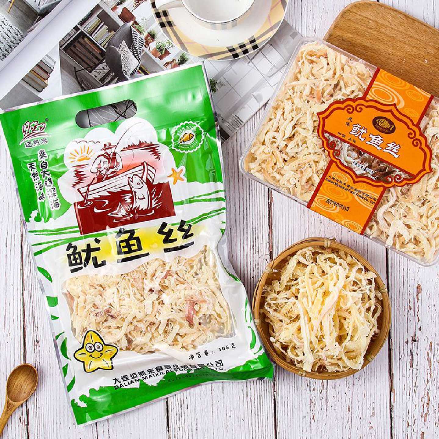大连碳烤鱿鱼丝墨鱼丝海鲜海味零食原味袋装手撕散装即食休闲速食