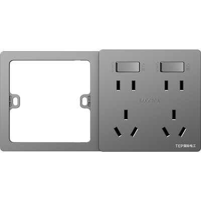 86型扩展插座灰色面板厨房拓展插座多孔转换器原位替换插排家用