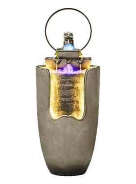 落地风水球流水摆件客厅循环开业办公室轮风车加湿器生财水景风水