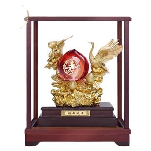 威弗列德足金金箔松鹤寿桃90寿礼老人生日礼物长辈60八十大寿礼品