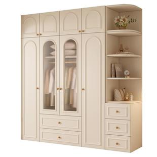 实木衣柜卧室家用法式复古大衣柜整柜加厚2025新款爆款奶油风柜子