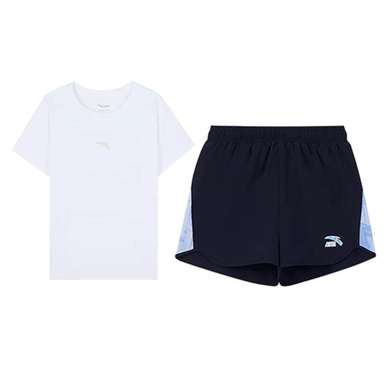安踏女短袖运动套装夏季