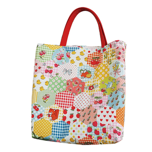 童趣印花可爱手提包包 拼布小布包休闲通勤托特包小 ◆liinle