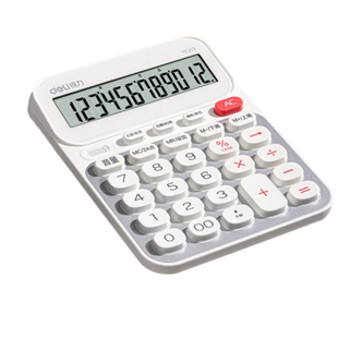 得力计算器真人语音播报办公会计用学生用大屏幕大按键宽屏数显计算器多功能便携商用双电池款高颜值计算器