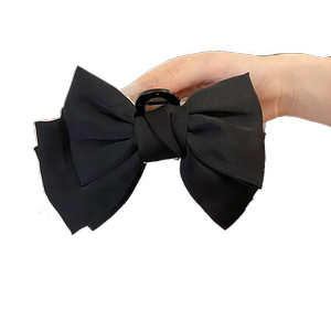 超大号蝴蝶结发夹女后脑勺2023新款鲨鱼夹黑色发卡头饰夹子抓夹