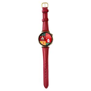 适用于华为手表GT4/3/5真牛皮表带Watch45柔软小蛮腰圣诞新年红色