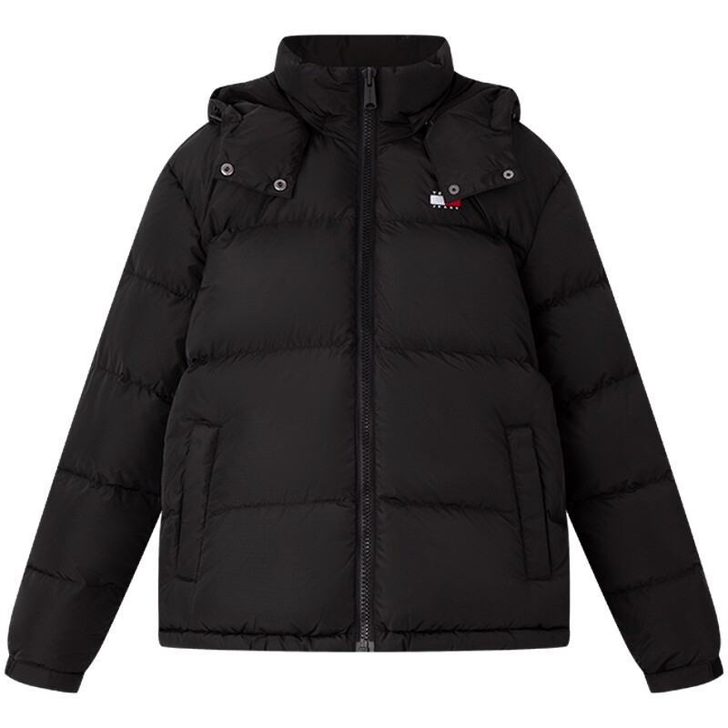 Tommy女装刺绣连帽面包羽绒服