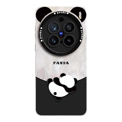 适用vivox300！可爱熊猫硅胶壳