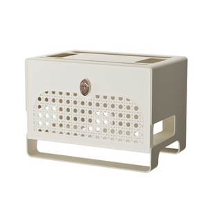 家用WiFi路由器收纳盒客厅电视机顶盒理线盒插排整理多功能置物架