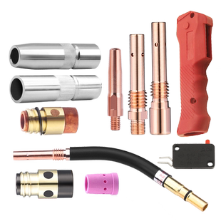 二保焊枪配件气保焊机350A弯管导电嘴咀连接杆绝缘套保护嘴开关芯
