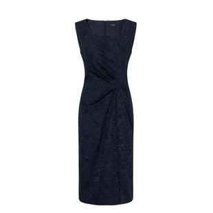 Scofield女装优雅提花连衣裙无袖收腰黑色长裙夏季裙子