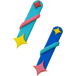 知布了原创设计感彩色多巴胺星星侧耳发夹手工软陶小女生边夹发饰