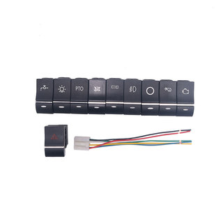 适用重汽豪沃轻卡王牌豪曼翘板开关雾灯喇叭警报开关淋水改装开关