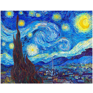 现货 3D-JP 名画系列 塑料平面拼图 梵高星空油画梵谷星夜 2000片