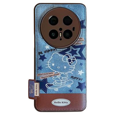 拓岚 适用华为pura70pro+新款手机壳秋冬Pura80ultra牛仔蓝星星卡通滑板kitty猫mate80pro/60女p60皮质挂绳50