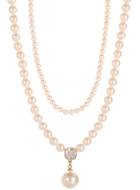 新款精致双层珍珠项链