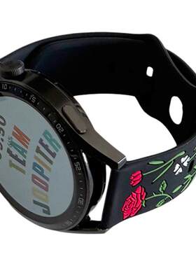 雕刻玫瑰花硅胶双色GT5适用华为GT3手表watch表带GT4苹果小米9pro