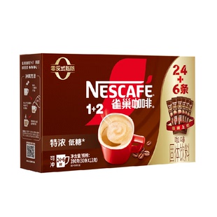 【下拉领优惠】雀巢咖啡速溶1+2三合一特浓24条+6条(共30条)