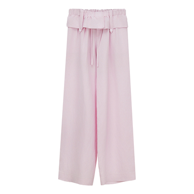 NancyCavally松弛翻折腰阔腿长裤