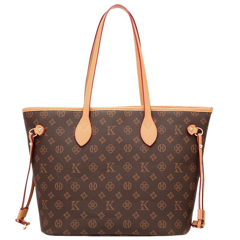 香港品牌包包女款真皮老花大容量高级托特包手提单肩包休闲通勤