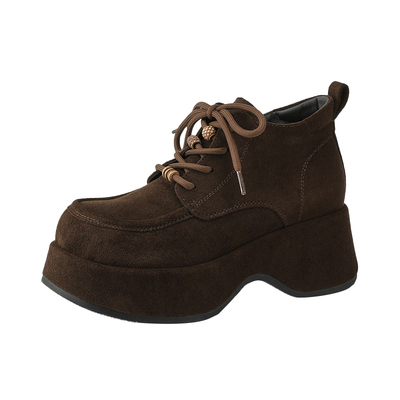 达芙妮7CM厚底加绒乐福鞋