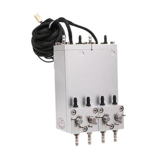 鑫新智源 UV机金属墨盒 银色铝墨盒带4阀门 平板机喷码机一体式双色二级墨盒耐腐蚀负压理光机金谷田鼎力墨瓶