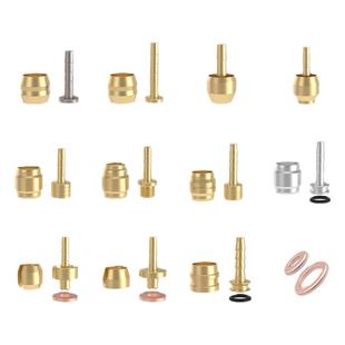 EZmtb 刹车油管油针橄榄头截管更换油管接头铜头零件压入螺纹一体
