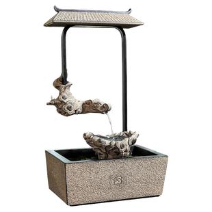 汉韵堂创意流水摆件新中式客厅玄关茶台桌面循环水装饰倒流香景观