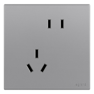 罗格朗开关插座面板画采深沙银一开单控五孔带USB暗装86型电脑