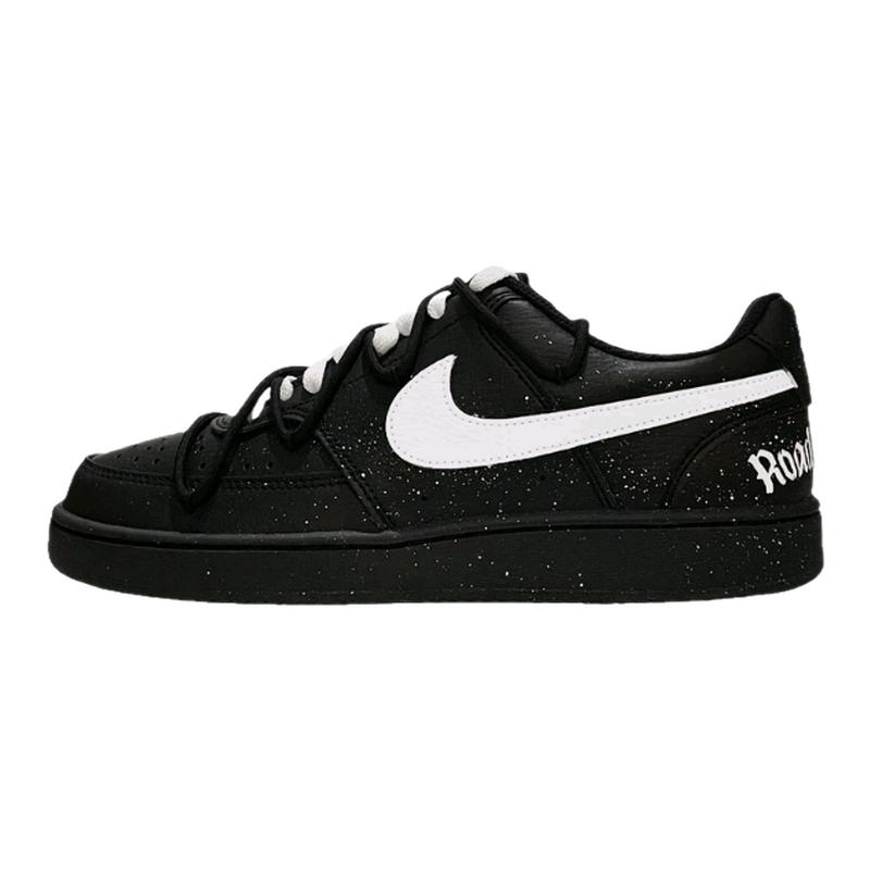 球鞋定制 Nike Court Vision Low 小众泼墨黑白武士低帮男女板鞋