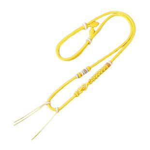 黄金吊坠配绳原创新中式设计蜜蜡和田玉项链绳长命锁单耳链条新款