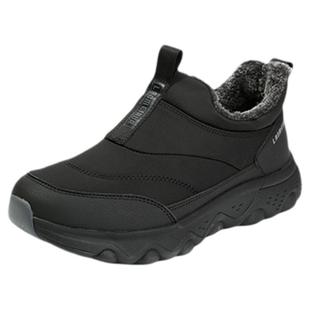 老美华2025新款冬季加绒雪地靴保暖舒适棉鞋一脚蹬中老年人爸爸鞋