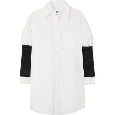 【折扣】MM6 Maison Margiela 女绉纱拼接棉质衬衫