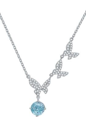 周六福蝴蝶结项链女S925银链坠高级感轻奢小众送女友节日礼物