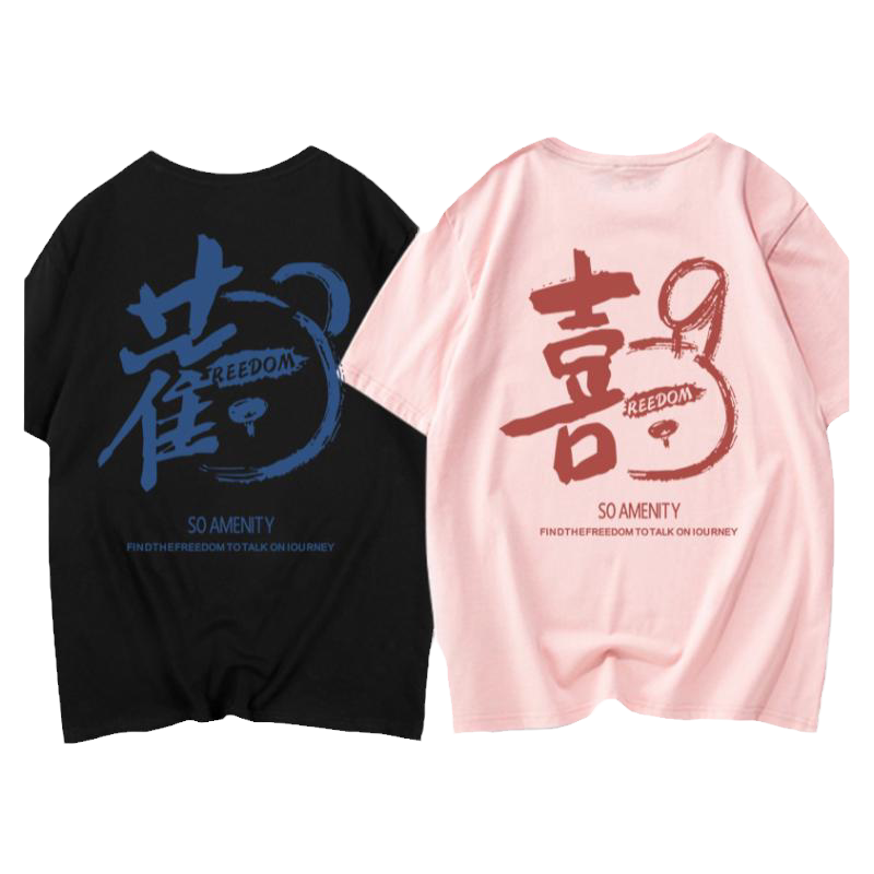 宽松纯棉情侣装夏装潮牌短袖