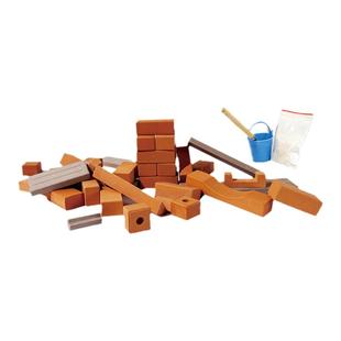 A泥瓦匠建筑模型儿童积木小砖块diy手工盖房子仿真砖瓦