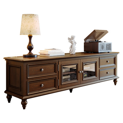 白蜡木水性漆电视柜美式客厅家具