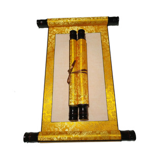 圣旨锦缎卷轴高端软裱书画装裱定做空白画轴全绫家谱书法绘画