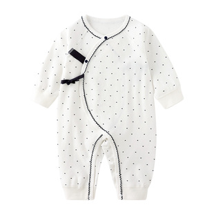 墨染星点modomoma婴儿衣服春装新生儿长袖连体衣男女宝宝哈衣爬服