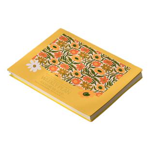 手绘印花B5小清新自填周计划本横翻新款一周一页日历记事本每日计划打卡日程本时间管理大号笔记本本子高颜值